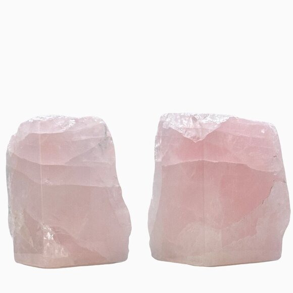 Natural Crystal Bookends, Rose Quartz, Natural Characteristics, Pink Decor (BA) - Picture 5 of 10